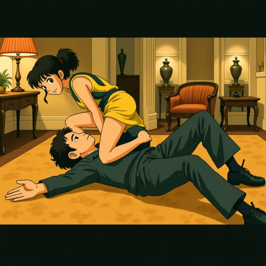 Rebecca Ferguson and Nicholas Schodel in Mission: Impossible - Rogue Nation (2015) - Anime style