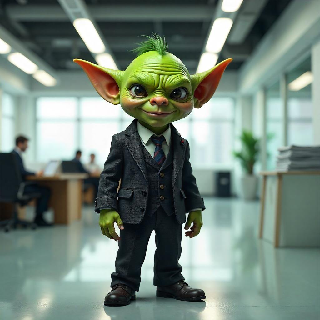 Photoreal Goblin in a Corporate Office