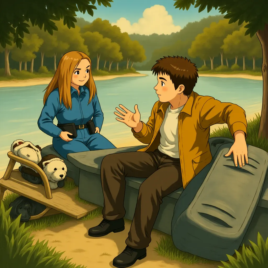 Elizabeth Olsen and Jeremy Renner in Wind River (2017) - Anime style