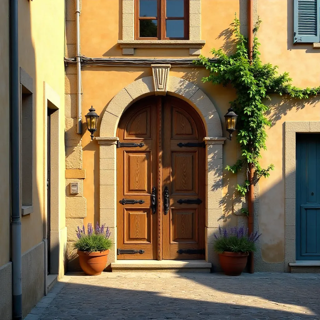 Rustic Wooden Doorway in Aix-en-Provence