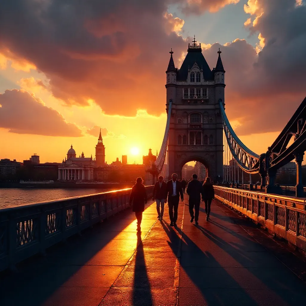 Sunset Silhouettes on Tower Bridge, London