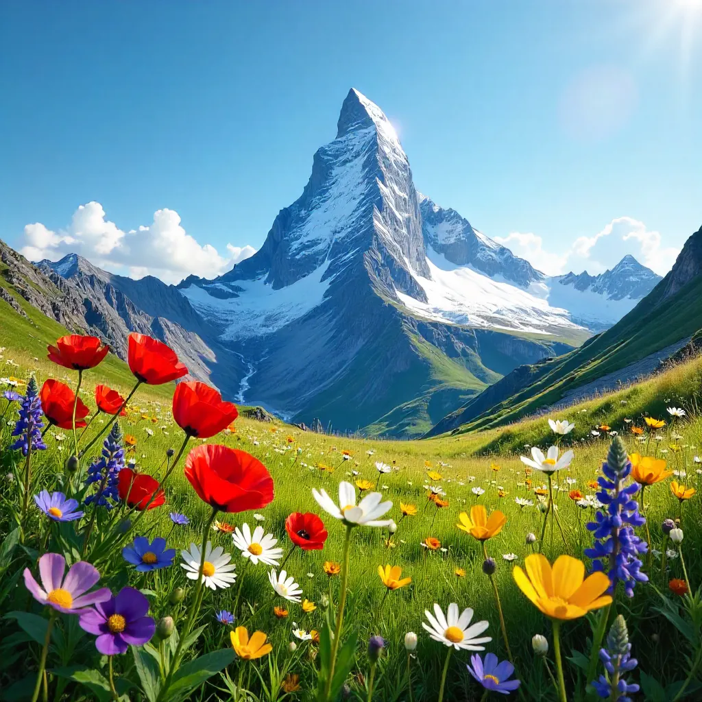 Matterhorn in Bloom: Alpine Wildflower Meadow