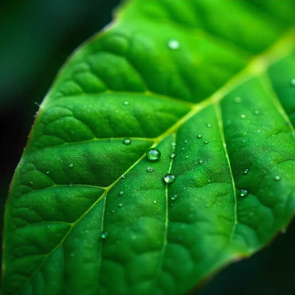Macro Kaleidoscope: Green Tropical Leaf Patterns