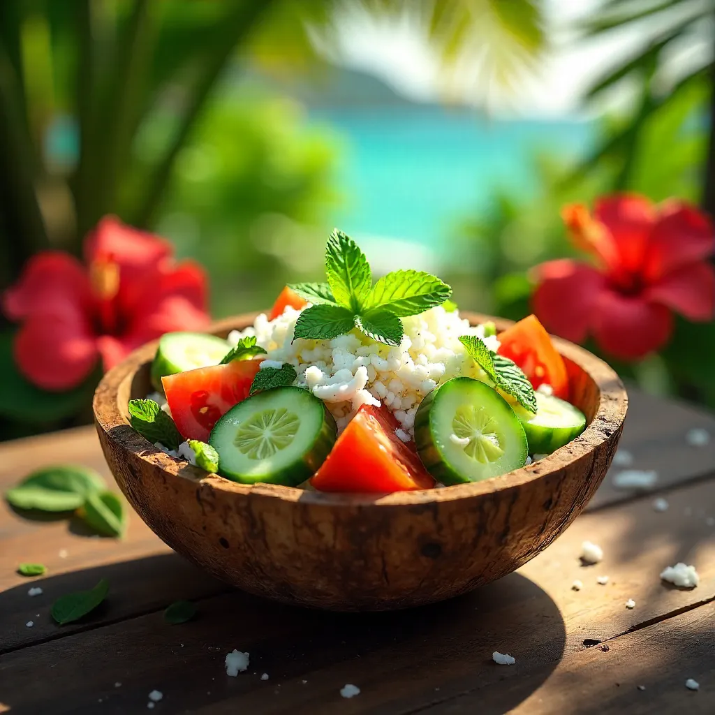 Bali Fresh Salad with Cucumbers, Tomatoes & Coconut