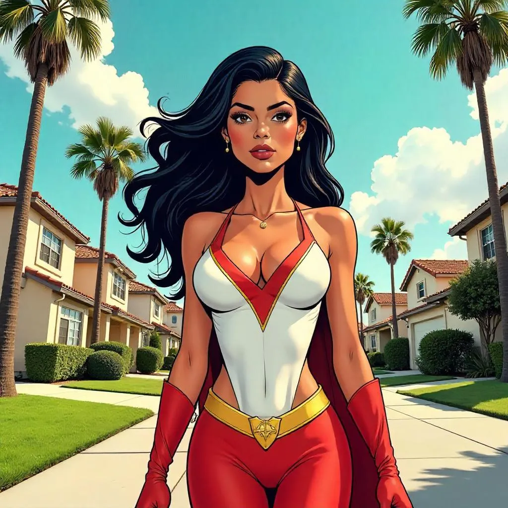 Latina Heroine in a Suburban Street