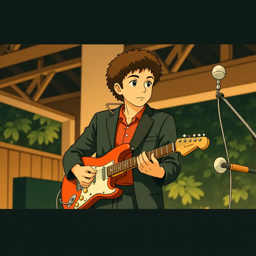 Timothée Chalamet in A Complete Unknown (2024) - Anime style