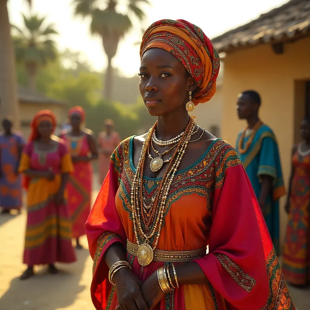 Vibrant Kanuri Bride in Nigerian Heritage Attire