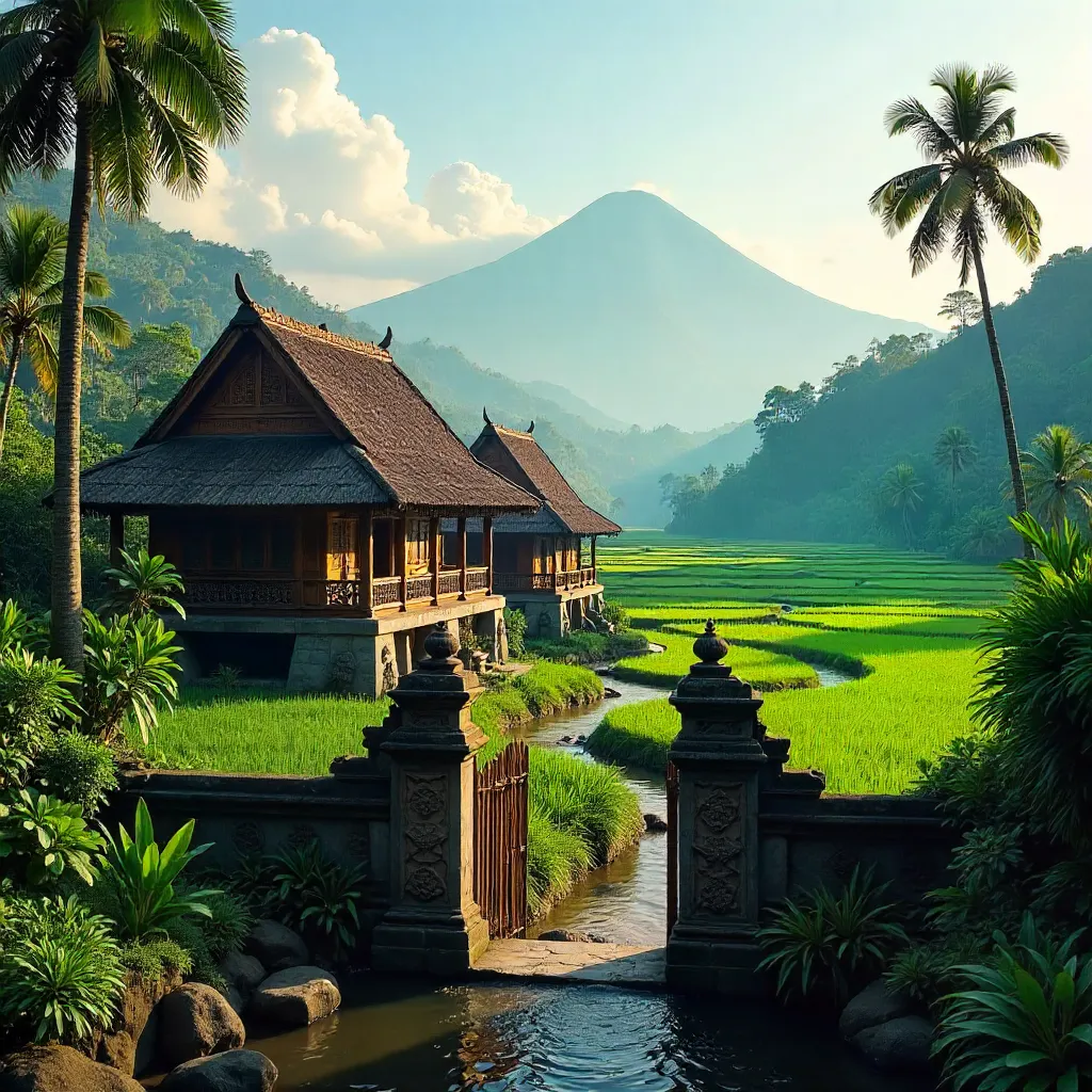 Enchanting Balinese House Amid Rice Fields