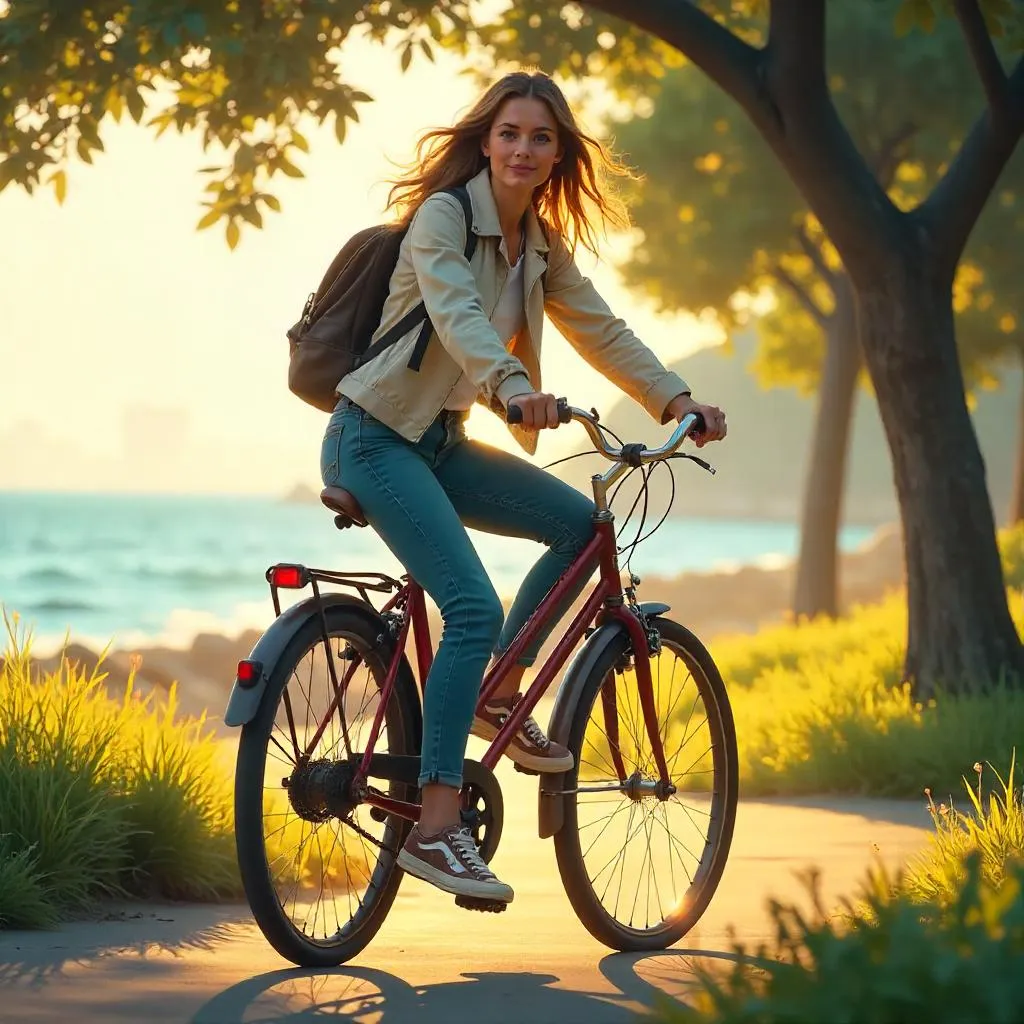 Concept Art: White Woman on a Bicycle