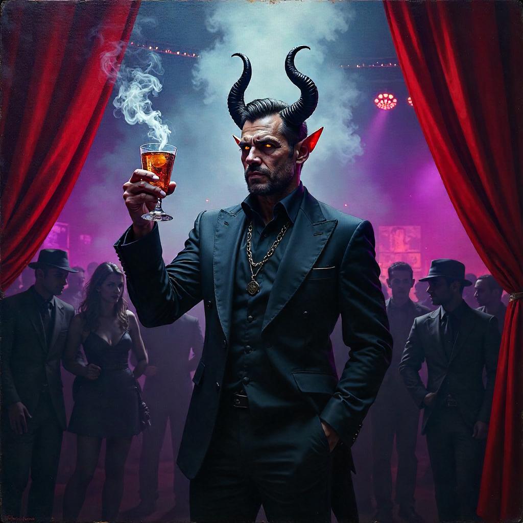 Baroque Demon in a Neon Nightclub