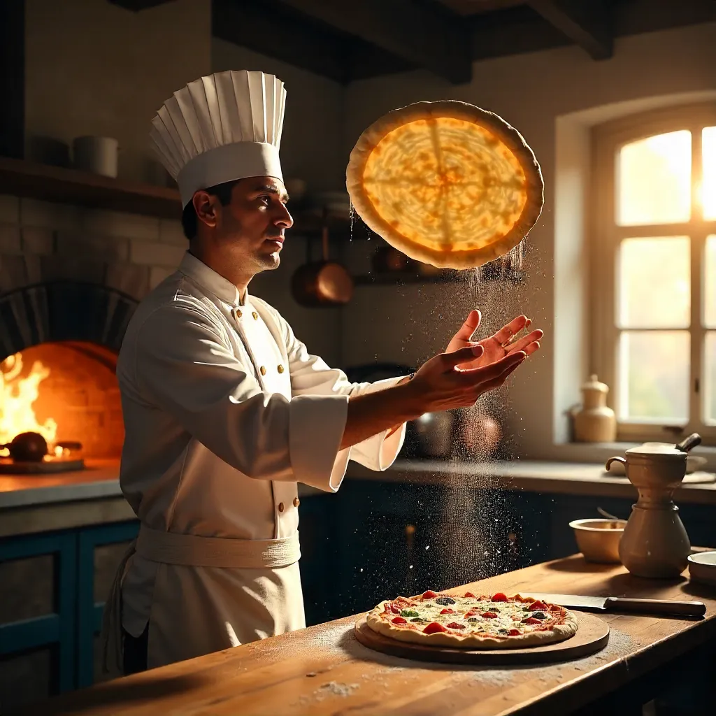 Dough Dance: Master Chef Tossing Pizza Dough