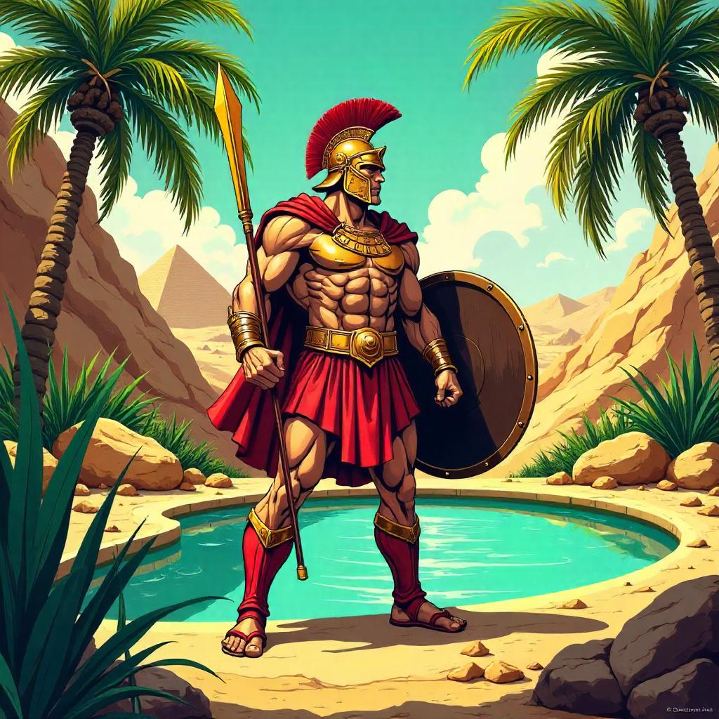 Gladiator in an Oasis: A Comic Splash
