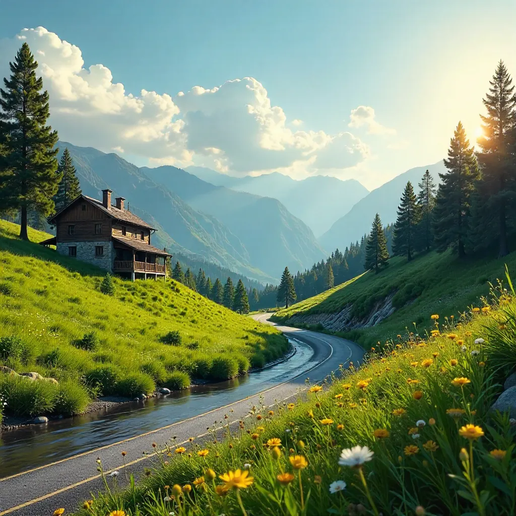 Tranquil Drive Through Dagestan's Emerald Hills