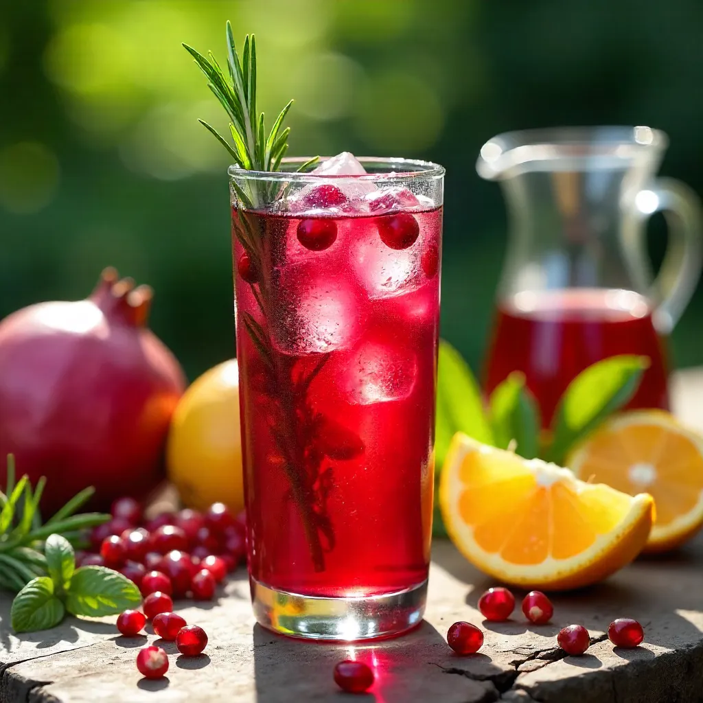 Sunlit Pomegranate Rosemary Cooler