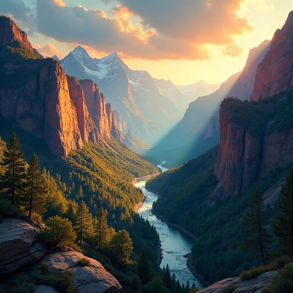 Canyon Vista in a Mountain Valley