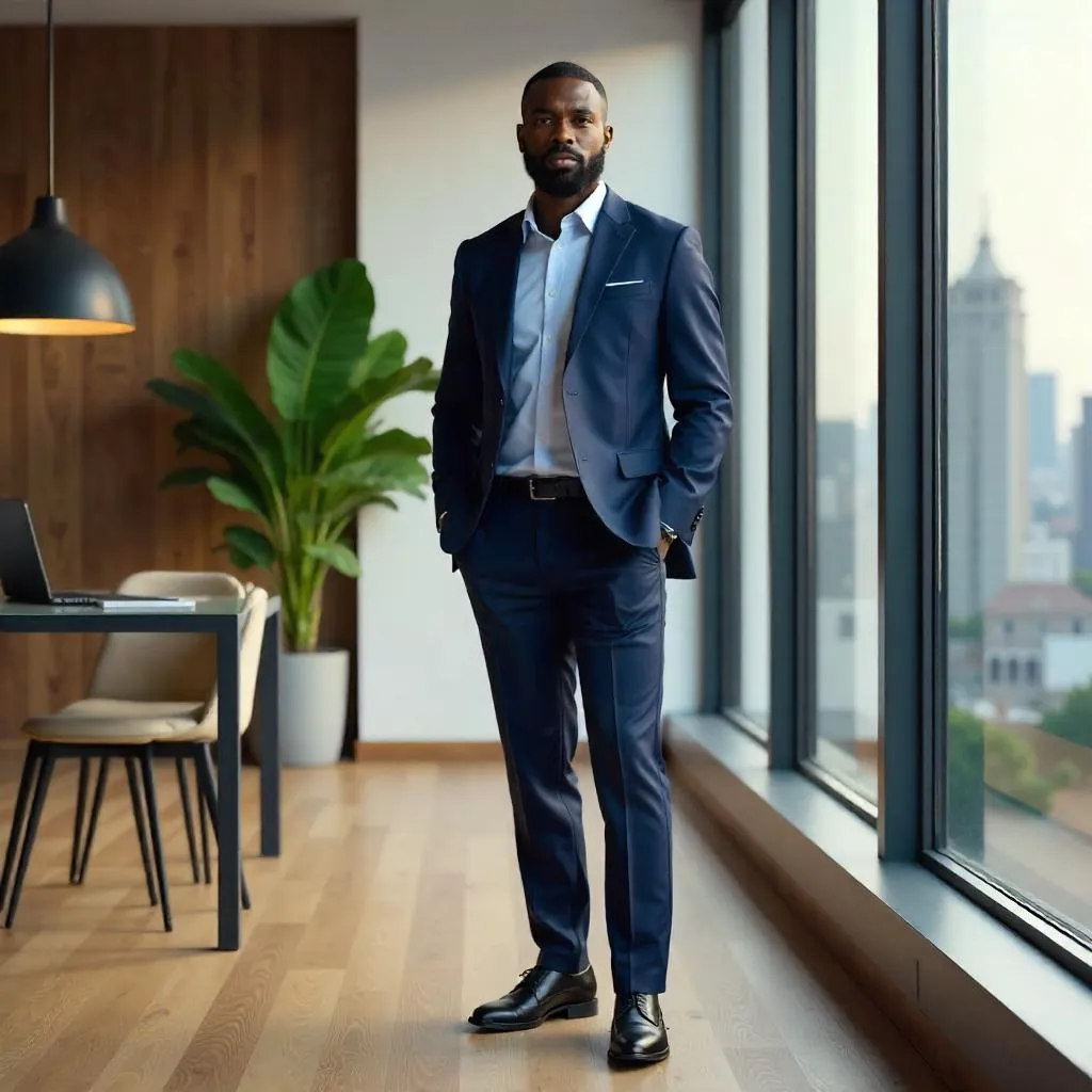 Portrait of a Professional Black Man in a Modern Apartment