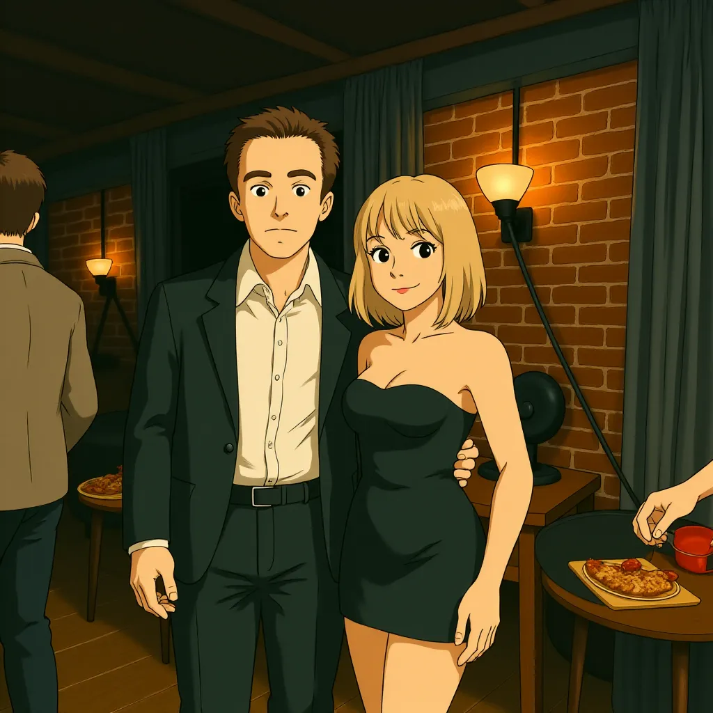 Nicolas Cage and Maika Monroe at an event for Longlegs (2024) - Ghibli style