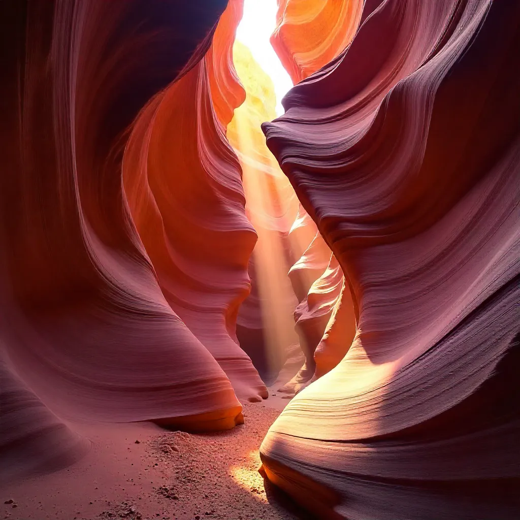 Antelope Canyon: Smooth Sandstone Light and Shadow