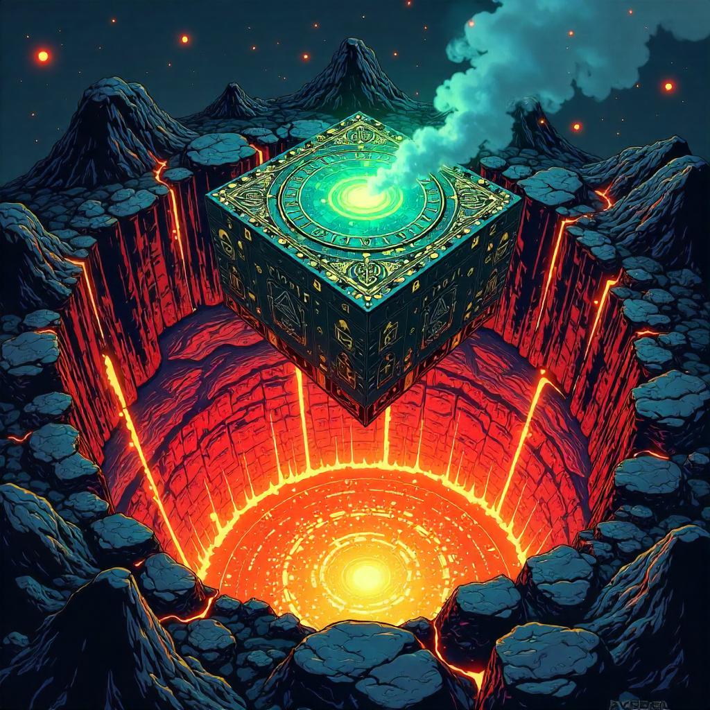 Philosopher's Stone in a Volcanic Crater - Comic Style