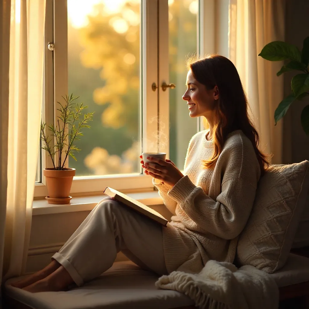 A Quiet Moment by the Sunlit Window
