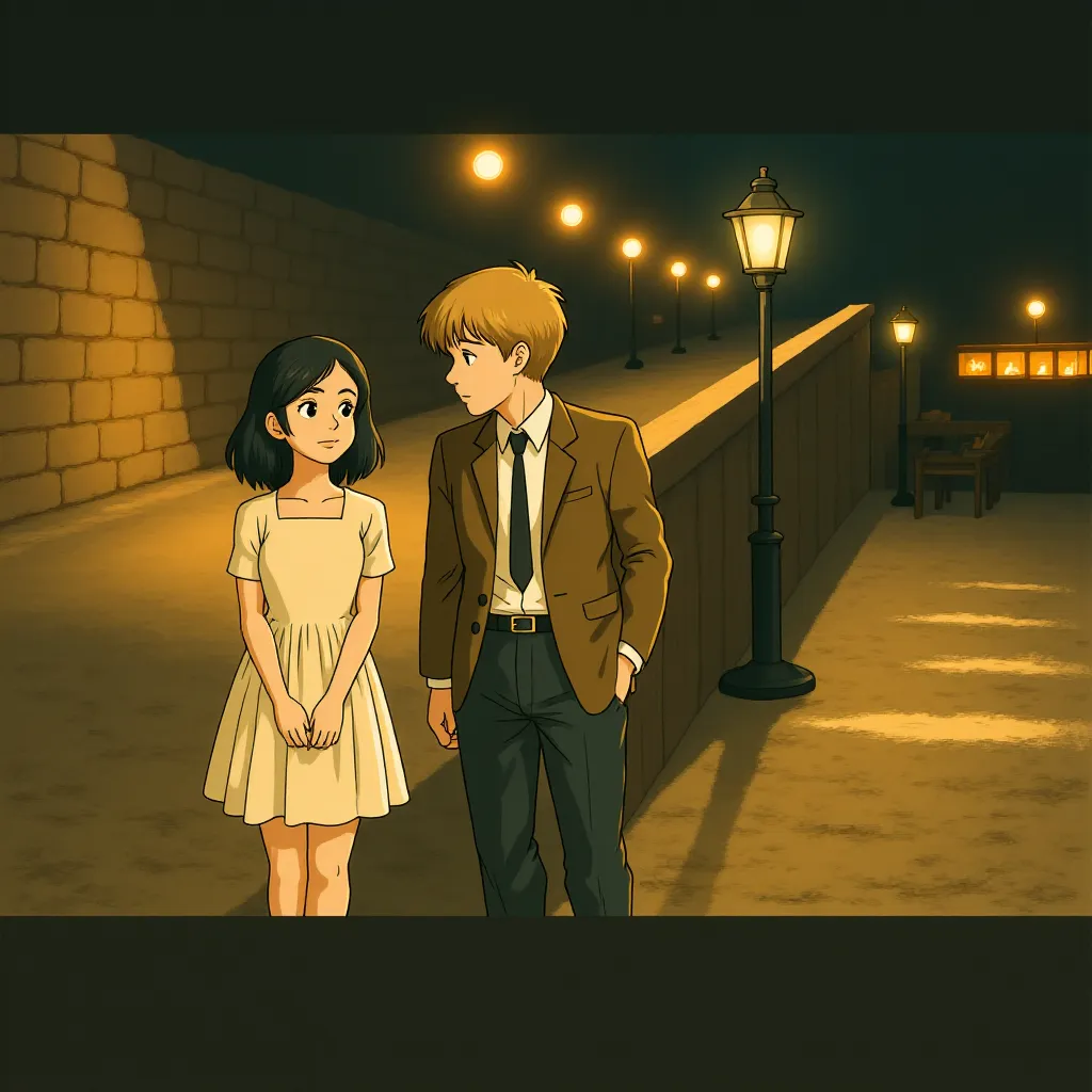 Owen Wilson and Marion Cotillard in Midnight in Paris (2011) - Anime style