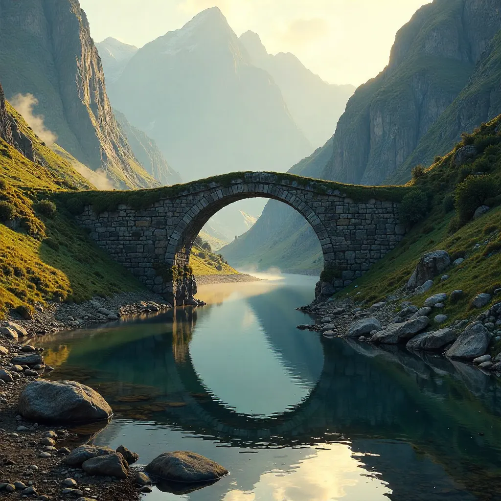 Timeless Stone Bridge Over a Tranquil River