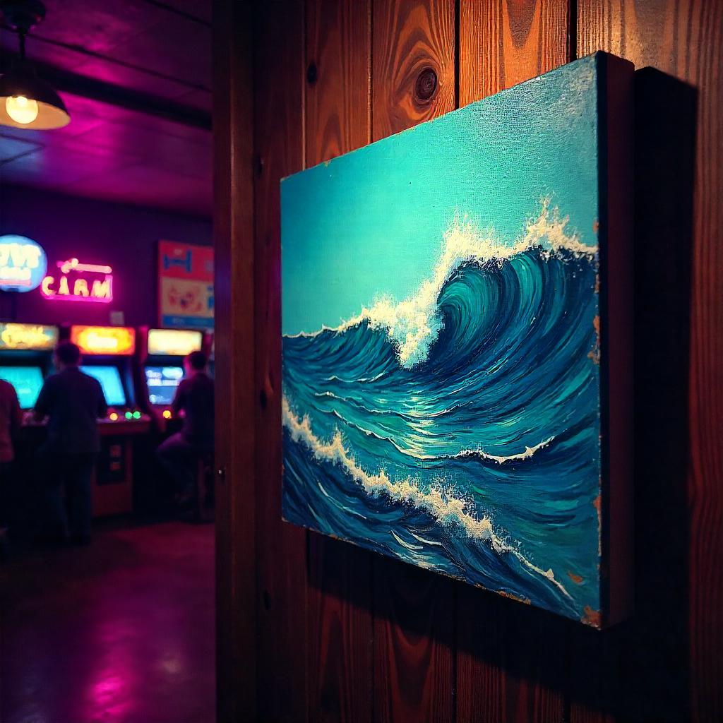 Oceans in Neon: Oil Painting in an Arcade