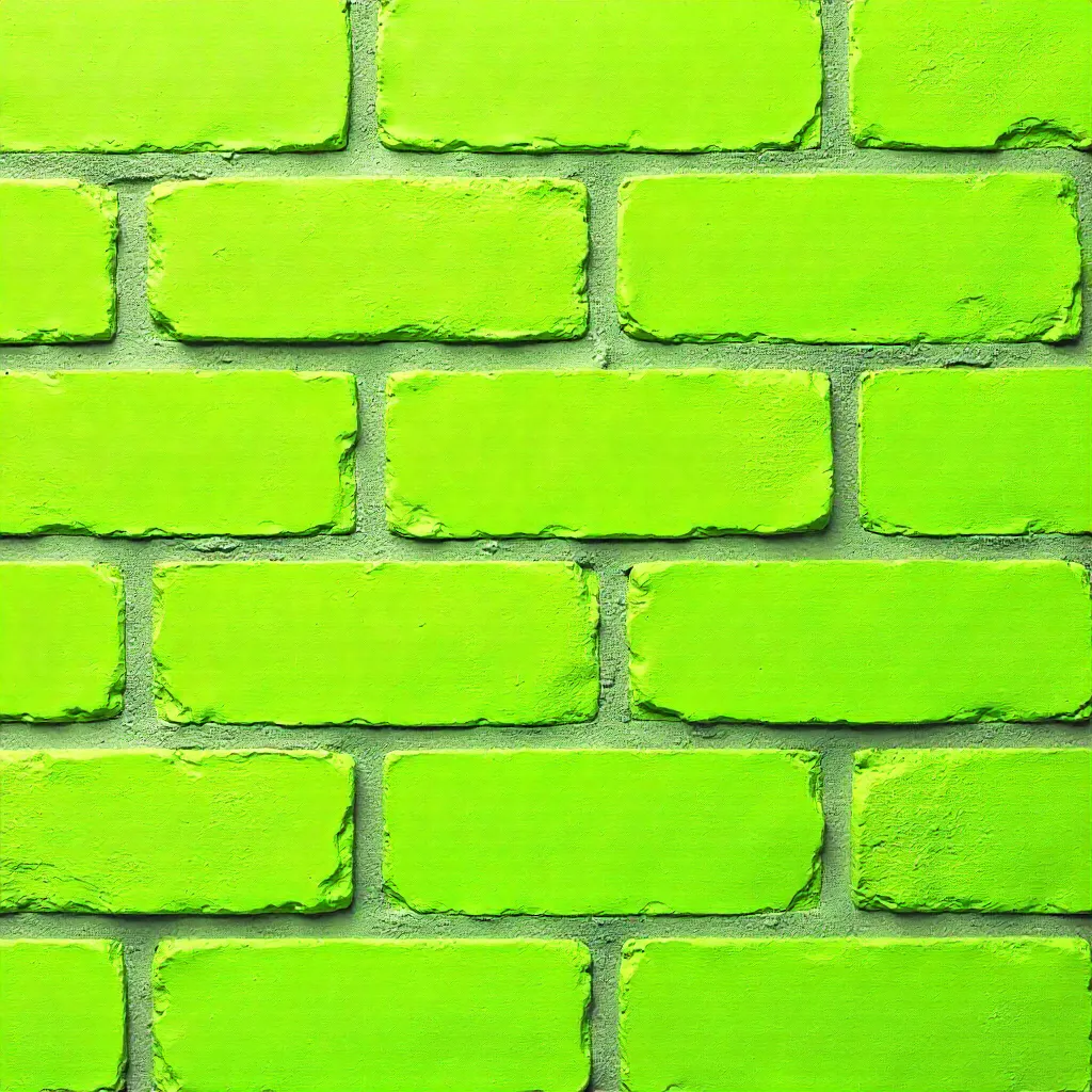 Bright Lime Green Brick Wall Seamless Texture