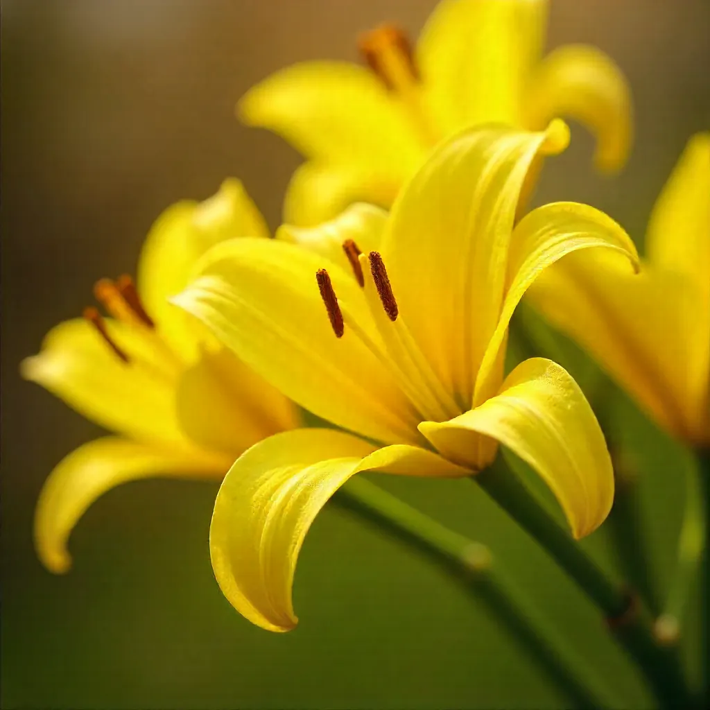 Vibrant Yellow Lilies in Dynamic Motion Blur