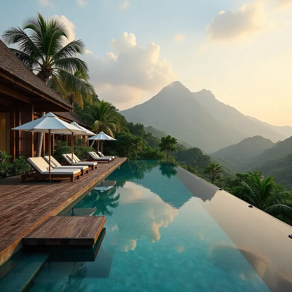 Serene West Java Poolside Resort with Mountain Vistas