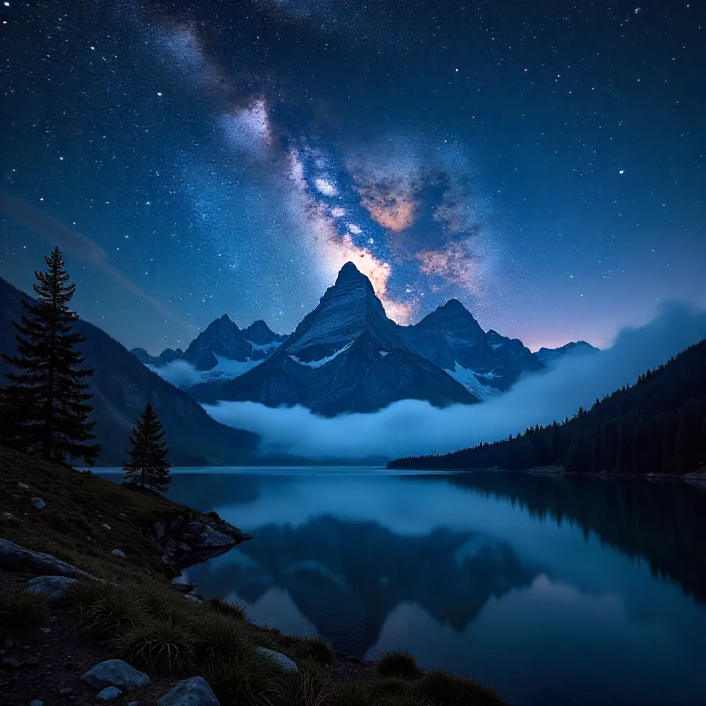 Dramatic Milky Way Over Misty High Tatras, Slovakia Nightscape