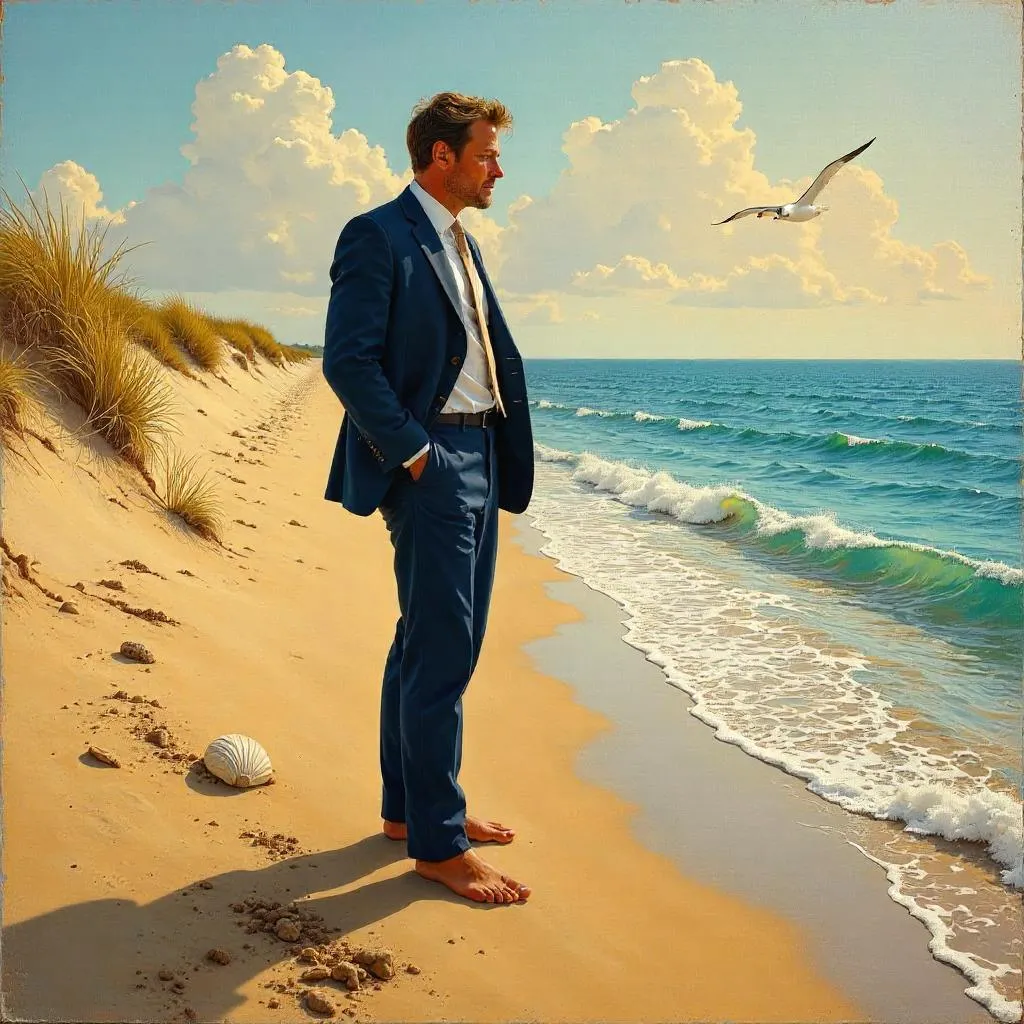 Beachside Portrait of a Caucasian Professional Man