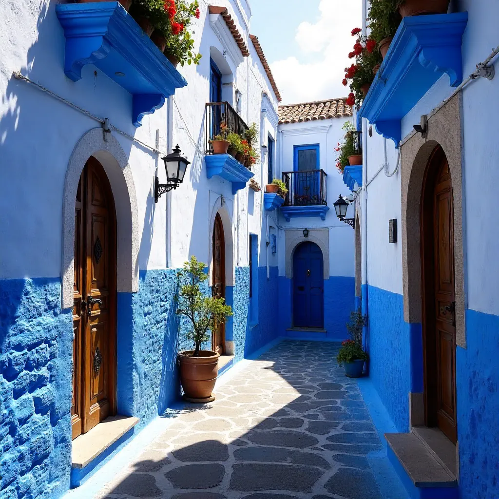 Striking Blue Facade in Chefchaouen Medina