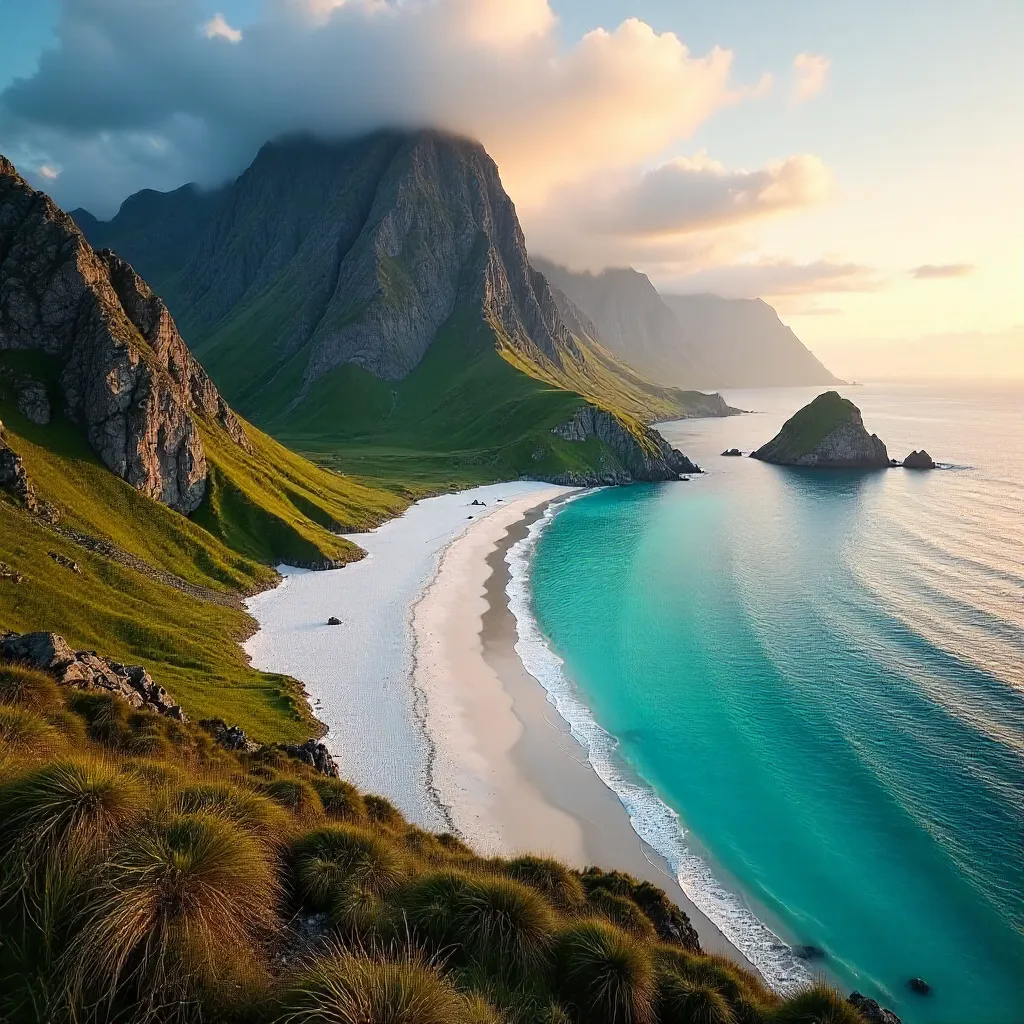 Aerial Vista: Kvalvika Beach, Lofoten