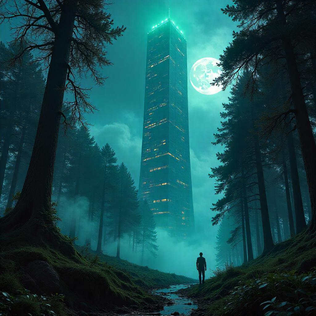Midnight Forest Skyscraper — Concept Art
