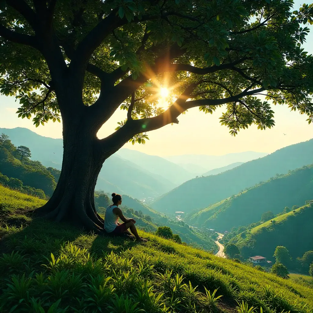 Tranquil KL Hillside Under a Tree