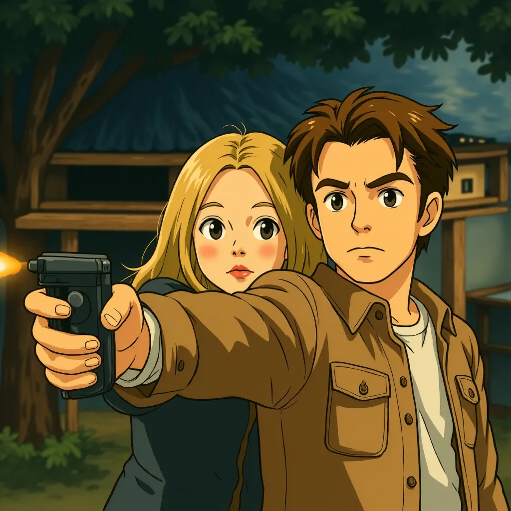 Tom Cruise and Cameron Diaz in Knight and Day (2010) - Anime style