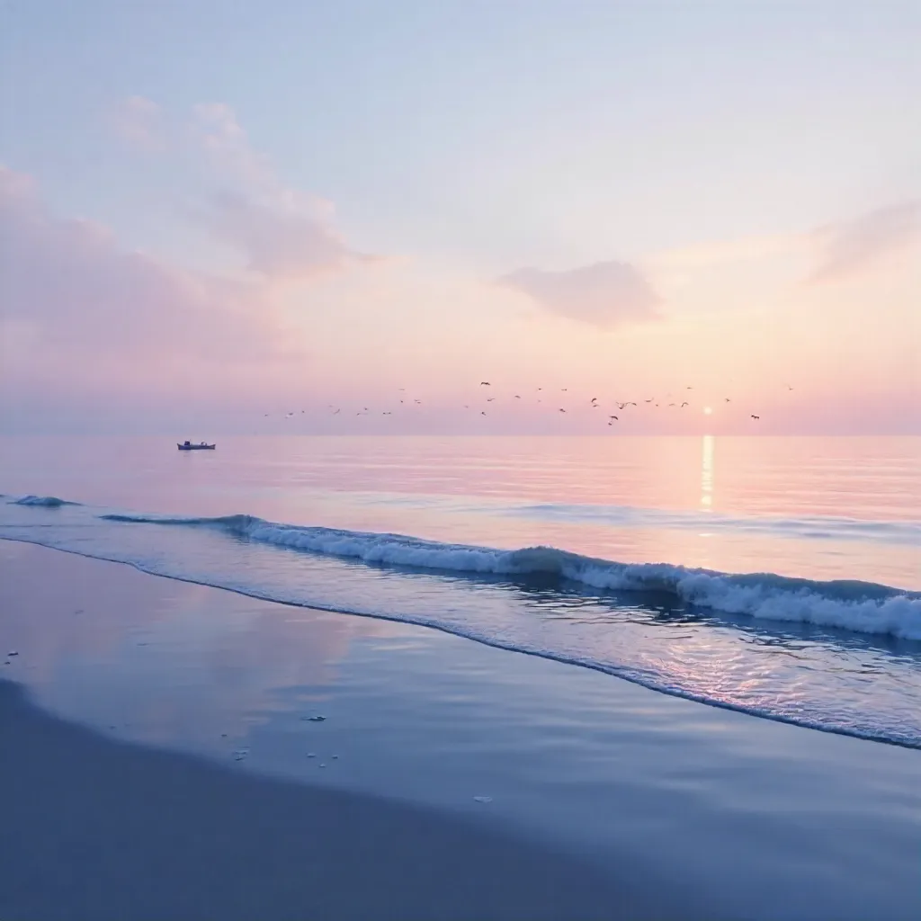 Twilight Serenity: Gentle Waves at Dusk