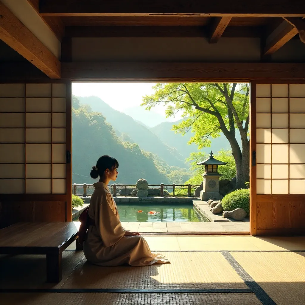 Gazing Outdoors from a Traditional Interior