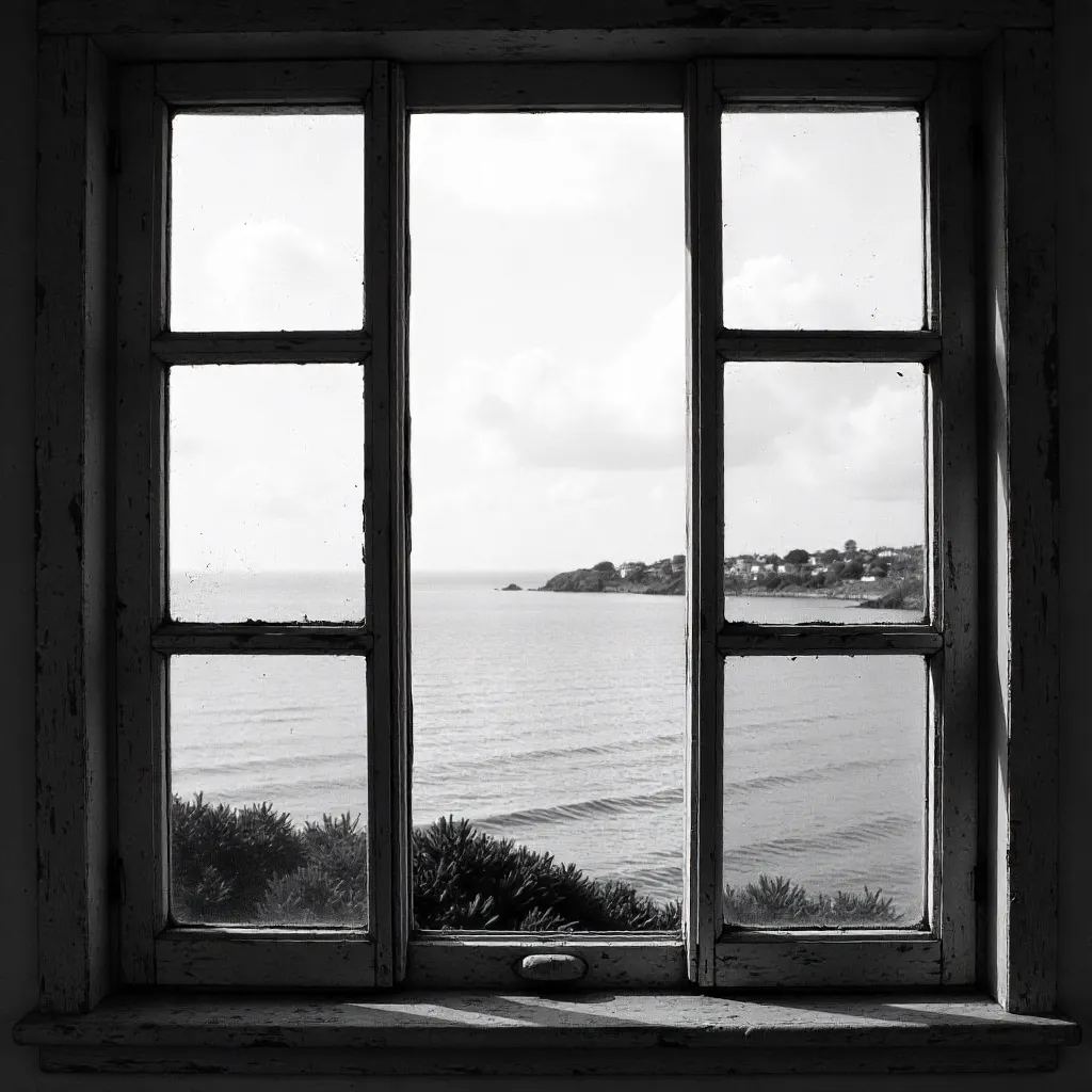 Windowed Monochrome Ocean View, La Lucila del Mar