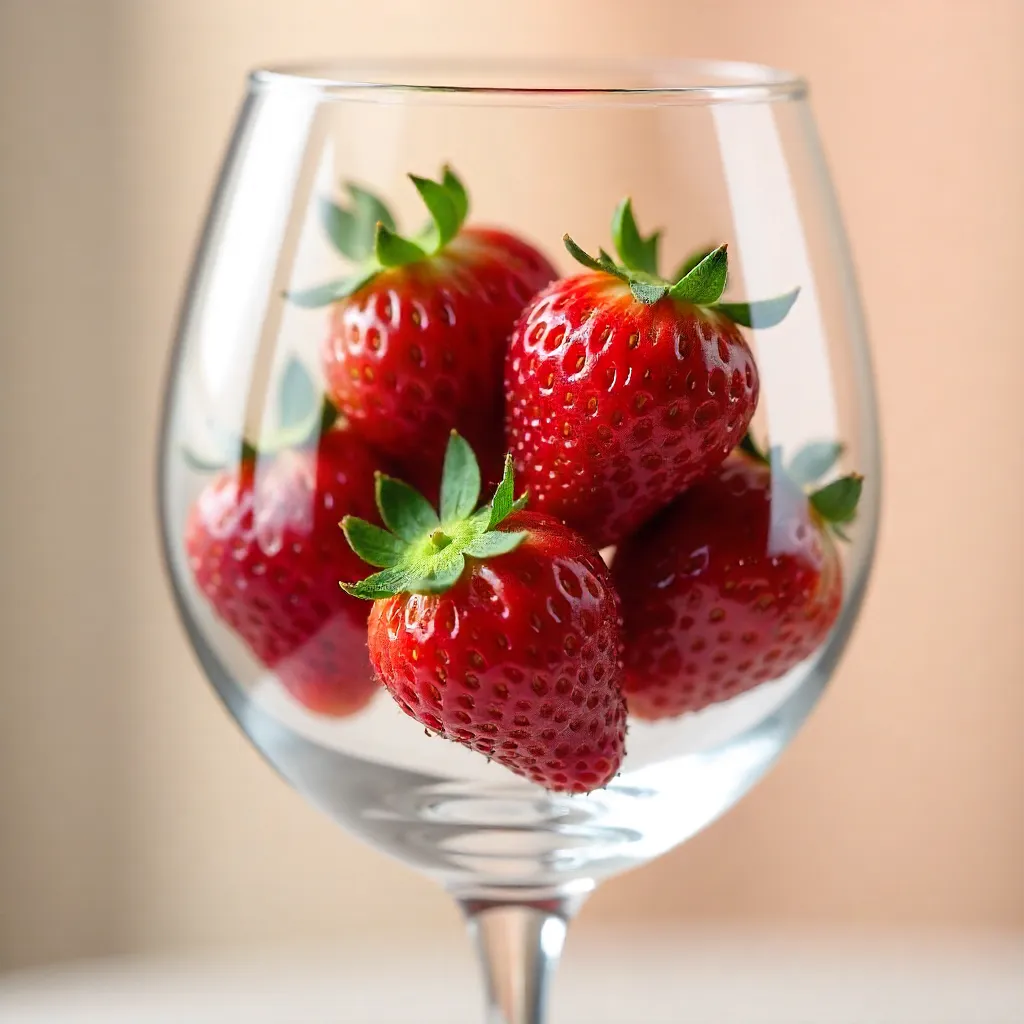 Elegant Close-Up: Strawberries in a Wine Glass