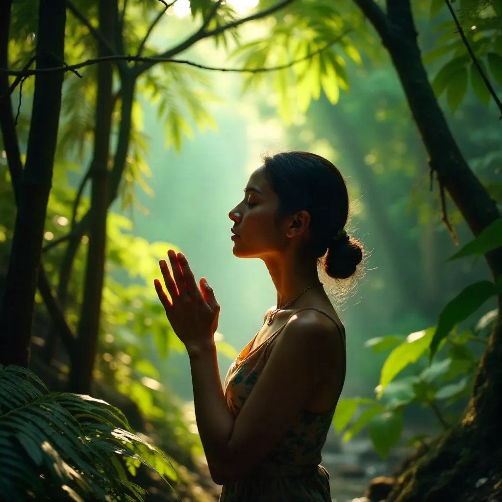 Quiet Solitude in Emerald Indonesian Rainforest