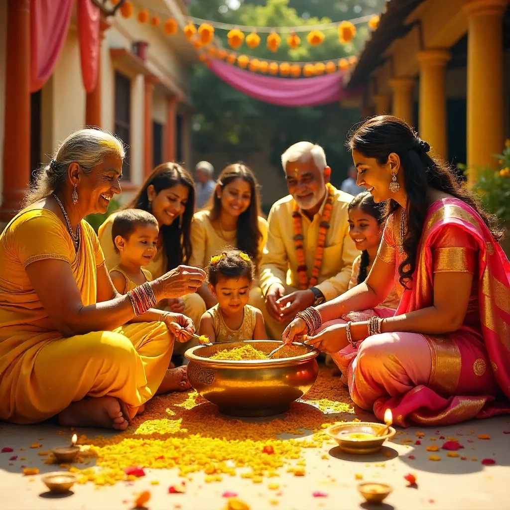 Joyful Haldi Ceremony: Family Celebration