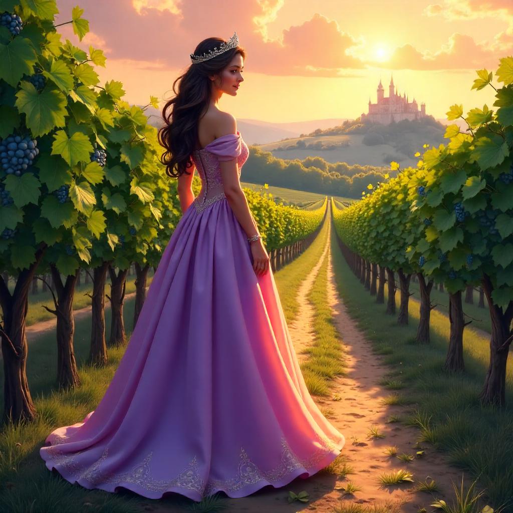 Princess in a Vineyard - Digital Art