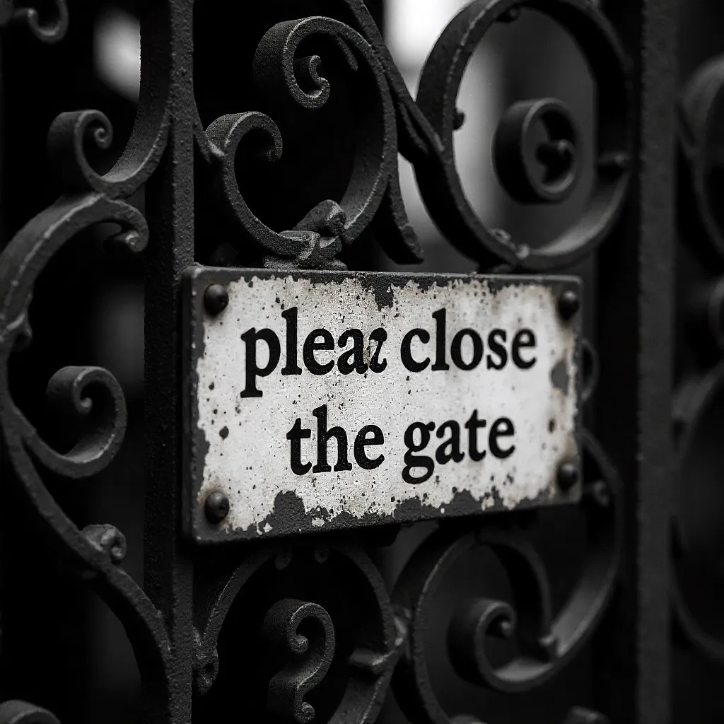 Please Close the Gate: Vintage Iron Gate Close-Up