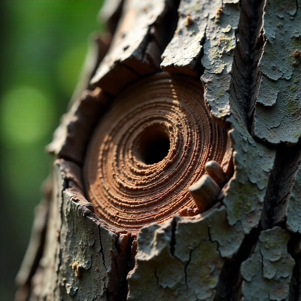 Macro close-up of rugged tree bark texture