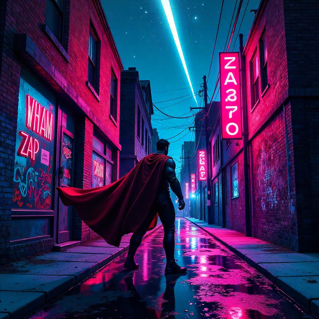 Neon Alley Comet: A Comic Night Splash