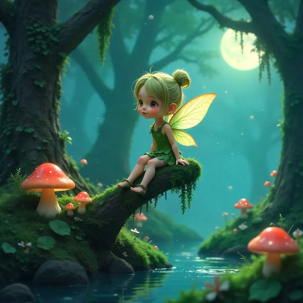 Pixie in a Mystical Forest — Anime Style