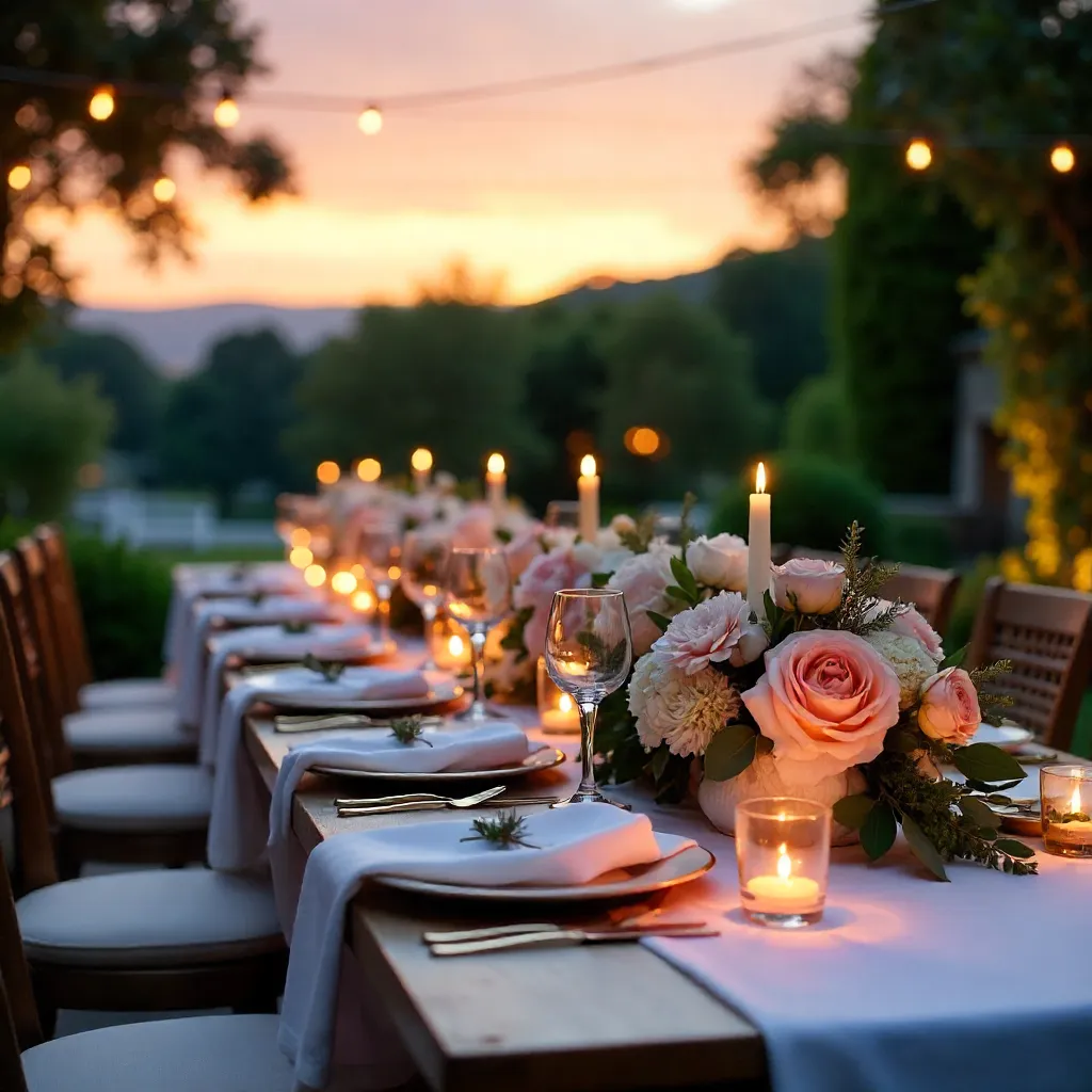 Sunset Serenade: Elegant Outdoor Dining Setup