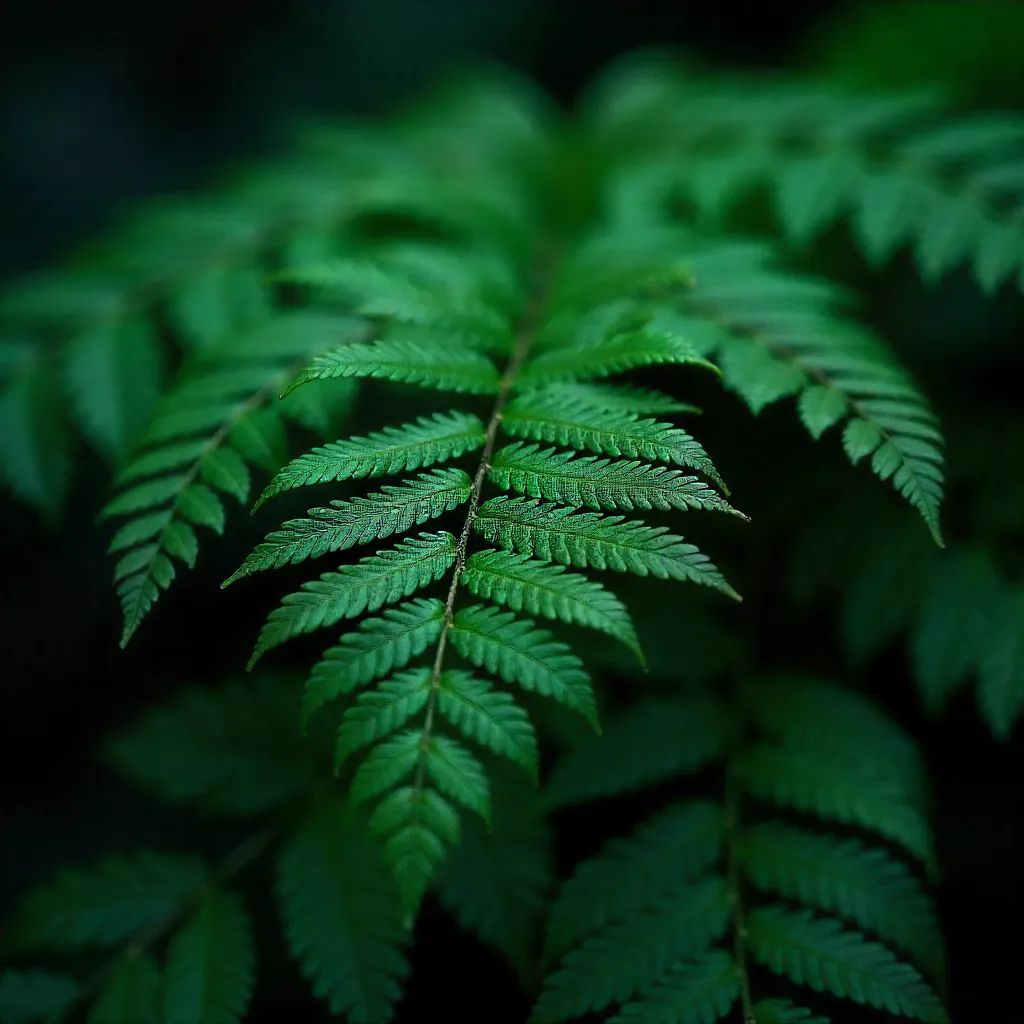 Moody Fern Leaves: Atmospheric Background Texture